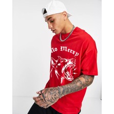 Unisex Nomercy Oversize Tshirt Kırmızı
