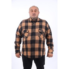 Mocgrande Oduncu Gömlek Çiftcep Kapaklı Dama Desen 22214-KAHVERENGİ