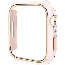 Kny Apple Watch 7 45 mm Için Seramik Görünümlü Kasa Koruyucu Gard Kapak