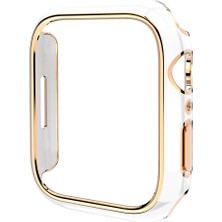 Kny Apple Watch 7 41 mm Için Seramik Görünümlü Kasa Koruyucu Gard Kapak