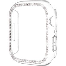 Kny Apple Watch 7 41 mm Için Kenarı Taşlı Renkli Gard Kapak