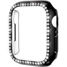 Kny Apple Watch 7 41 mm Için Kenarı Taşlı Renkli Gard Kapak