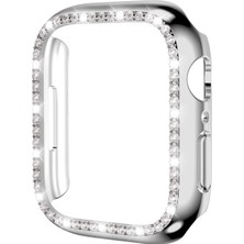 Kny Apple Watch 44 mm Için Kenarı Taşlı Renkli Gard Kapak
