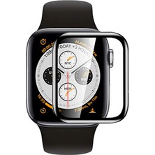 Kny Apple Watch 44 mm Için Esnek Full Kaplayan Ppm Ekran Koruyucu Siyah