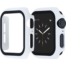 Kny Apple Watch 38MM Için Full Kaplayan Çerçeveli Ekran Koruyucu Gard Kapak Beyaz