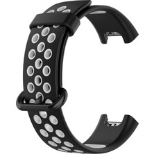 Kny Xiaomi Mi Watch Lite 2 Için Delikli 2 Renkli Spor Silikon Kordon-Kayış