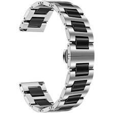 Kny Samsung Galaxy Watch 4 40 mm (20MM) Için Klasik Model Seramik Metal Kayış-Kordon