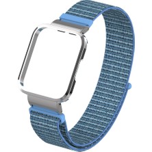 Kny Xiaomi Mi Watch Lite Için Hasır Desenli Kasalı Kumaş Kordon-Kayış