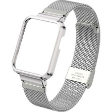 Kny Xiaomi Mi Watch Lite Için Hasır Metal Kopçalı Kasalı Kordon-Kayış