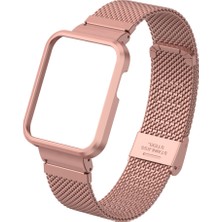 Kny Xiaomi Mi Watch Lite Için Hasır Metal Kopçalı Kasalı Kordon-Kayış