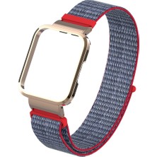 Kny Xiaomi Redmi Watch Için Hasır Desenli Kasalı Kumaş Kordon-Kayış