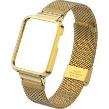 Kny Xiaomi Mi Watch Lite Için Hasır Metal Kopçalı Kasalı Kordon-Kayış