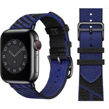 Kny Apple Watch 44 mm Için Renkli Kumaş Desenli Krd-51 Kayış-Kordon