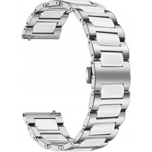 Kny Samsung Galaxy Watch 4 Classic 46 mm (22MM) Için Klasik Model Seramik Metal Kayış-Kordon