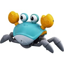 Cute Crab Emeklemeye Yardımcı Sensörlü Yengeç Şarjlı Oyuncak (Mavi)