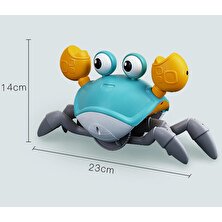 Cute Crab Emeklemeye Yardımcı Sensörlü Yengeç Şarjlı Oyuncak (Mavi)