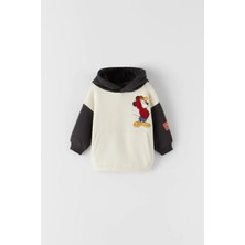 Magu Çocuk Disney Mickey Mouse Pamuklu Kapüşonlu Sweatshirt