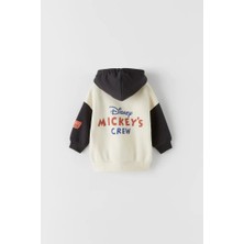 Magu Çocuk Disney Mickey Mouse Pamuklu Kapüşonlu Sweatshirt