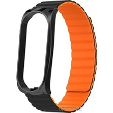 Xiaomi Mi Band 7 Uyumlu Kordon Manyetik Çift Renkli Loop Deri Mıknatıslı Kayış Leather Lüx Magnetic Rainbow Strap