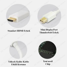 BK Teknoloji Yükskek Kalite Mini Displayport (Thunderbolt) To HDMI Dönüştürücü Kablo