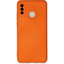 Aqua Aksesuar Huawei P30 Lite Kılıf Lansman Içi Kadife Lüx Tasarım Silikon Kapak - Turuncu