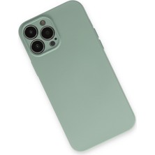 Aqua Aksesuar iPhone 13 Pro Max Kılıf Lansman Içi Kadife Lüx Tasarım Silikon Kapak - Su Yeşili