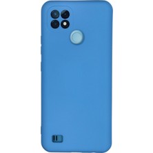 Aqua Aksesuar Realme C21 Kılıf Lansman Içi Kadife Lüx Tasarım Silikon Kapak - Mavi