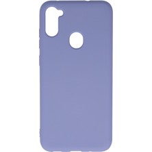 Aqua Aksesuar Samsung Galaxy A11 Kılıf Lansman Içi Kadife Lüx Tasarım Silikon Kapak - Lila