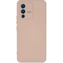 Aqua Aksesuar Vivo V23 5g Kılıf Lansman Içi Kadife Lüx Tasarım Silikon Kapak - Pudra