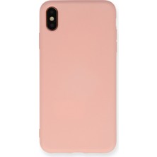 Aqua Aksesuar iPhone x Kılıf Lansman Içi Kadife Lüx Tasarım Silikon Kapak - Pudra