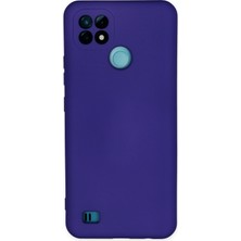 Aqua Aksesuar Realme C21 Kılıf Lansman Içi Kadife Lüx Tasarım Silikon Kapak - Mor