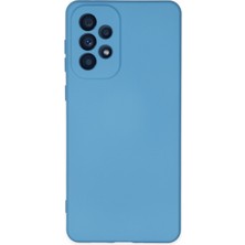 Aqua Aksesuar Samsung Galaxy A73 5g Kılıf Lansman Içi Kadife Lüx Tasarım Silikon Kapak - Mavi