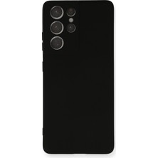 Aqua Aksesuar Samsung Galaxy S21 Ultra Kılıf Lansman Içi Kadife Lüx Tasarım Silikon Kapak - Siyah