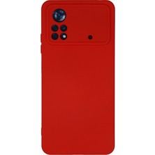 Aqua Aksesuar Xiaomi Poco X4 Pro 5g Kılıf Lansman Içi Kadife Lüx Tasarım Silikon Kapak - Kırmızı