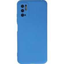 Aqua Aksesuar Xiaomi Poco M3 Pro Kılıf Lansman Içi Kadife Lüx Tasarım Silikon Kapak - Mavi
