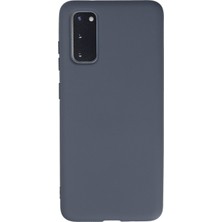 Aqua Aksesuar Samsung Galaxy S20 Kılıf Lansman Içi Kadife Lüx Tasarım Silikon Kapak - Gri