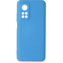 Aqua Aksesuar Xiaomi Mi 10T Pro Kılıf Lansman Içi Kadife Lüx Tasarım Silikon Kapak - Mavi