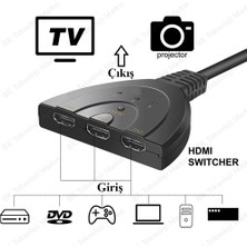 BK Teknoloji 3 Port HDMI Switcher 3 Giriş 1 Çıkışlı HDMI Otomatik Switch