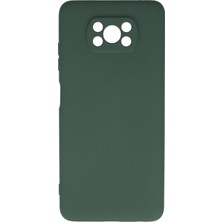 Aqua Aksesuar Xiaomi Pocophone X3 Kılıf Lansman Içi Kadife Lüx Tasarım Silikon Kapak - Koyu Yeşil