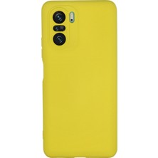 Aqua Aksesuar Xiaomi Redmi K40 Pro Kılıf Lansman Içi Kadife Lüx Tasarım Silikon Kapak - Sarı