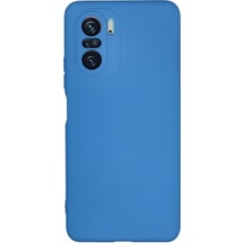 Aqua Aksesuar Xiaomi Redmi K40 Kılıf Lansman Içi Kadife Lüx Tasarım Silikon Kapak - Mavi