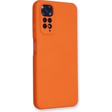 Aqua Aksesuar Xiaomi Redmi Note 11S Kılıf Lansman Içi Kadife Lüx Tasarım Silikon Kapak - Turuncu