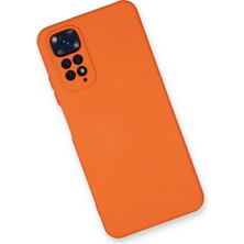 Aqua Aksesuar Xiaomi Redmi Note 11S Kılıf Lansman Içi Kadife Lüx Tasarım Silikon Kapak - Turuncu