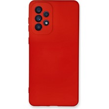 Aqua Aksesuar Samsung Galaxy A73 5g Kılıf Lansman Içi Kadife Lüx Tasarım Silikon Kapak - Kırmızı