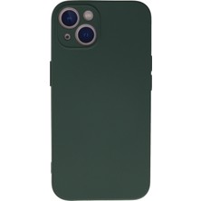 Aqua Aksesuar iPhone 13 Mini Kılıf Lansman Içi Kadife Lüx Tasarım Silikon Kapak - Koyu Yeşil