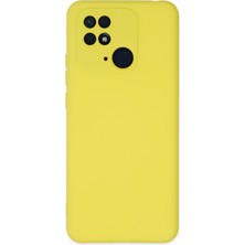 Aqua Aksesuar Xiaomi Redmi 10C Kılıf Lansman Içi Kadife Lüx Tasarım Silikon Kapak - Sarı
