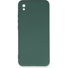 Aqua Aksesuar Xiaomi Redmi 9A Kılıf Lansman Içi Kadife Lüx Tasarım Silikon Kapak - Koyu Yeşil