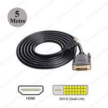 BK Teknoloji DVI 24+1 To HDMI Çift Yönlü DVI To HDMI Kablo - 5metre