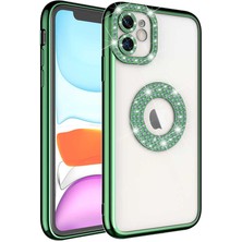 Iphone 12  Uyumlu Kılıf Kamera Lens Korumalı Kristal Parlak Gbox Taşlı Halkalı Lens Çerceveli Pırlanta Lüx Bayan Case Gösterişli Arkası Şeffaf Kenar Parlak