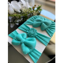 Cherub Accessories Kız Bebek Fiyonklu Bone Bandana 3lü Set